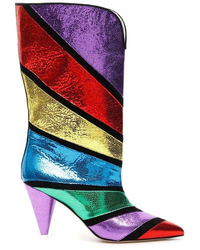 The Attico Lame' Nappa Betta Boots - Multicolour