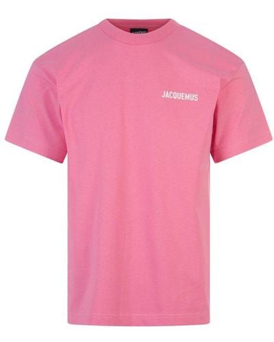Jacquemus Logo Printed Crewneck T-shirt - Pink