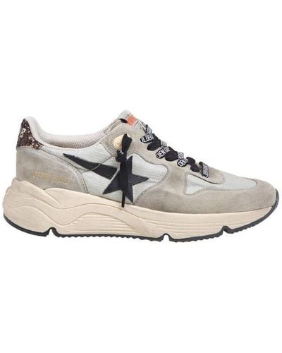 Golden Goose Glittered Lace-up Running Trainers - White