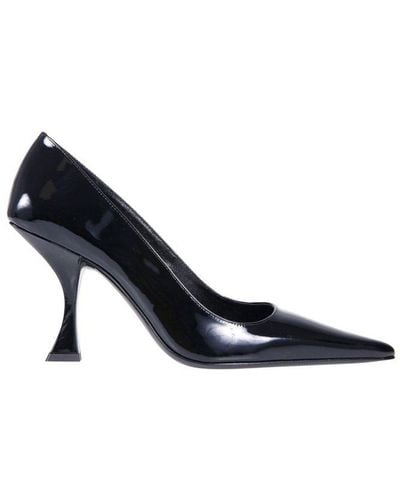 BY FAR Pointed-toe Slip-on Court Shoes - Black