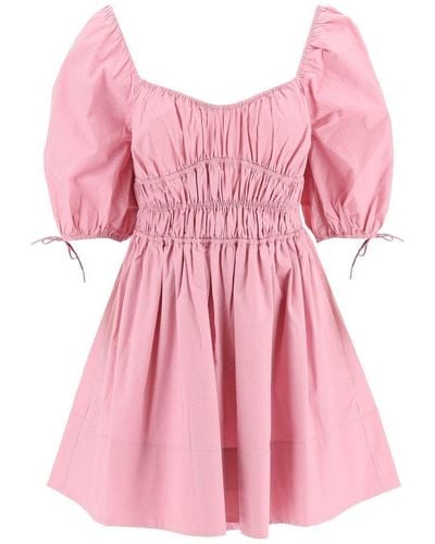 STAUD 'Faye' Mini Cotton Dress - Pink
