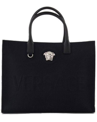 Versace Medusa Head Detailed Tote Bag - Black