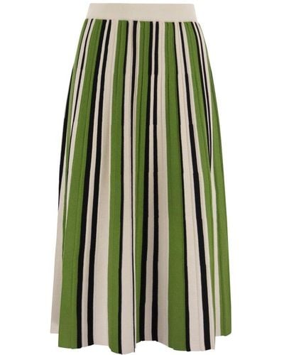 Weekend by Maxmara Editta - Pleated Skirt In Stretch Yarn - Green