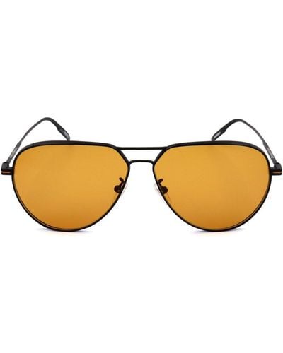 Zegna Pilot-frame Sunglasses - Brown