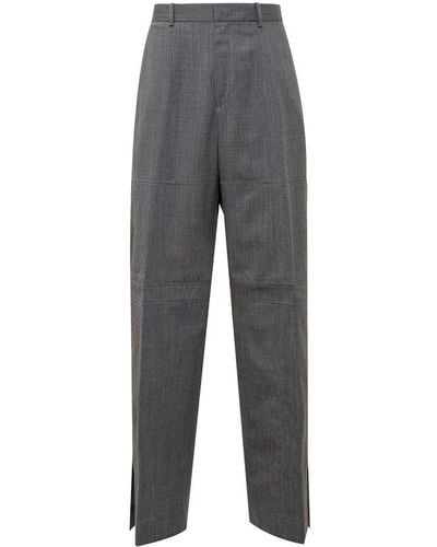 Jil Sander High Waist Wide Leg Trousers - Grey