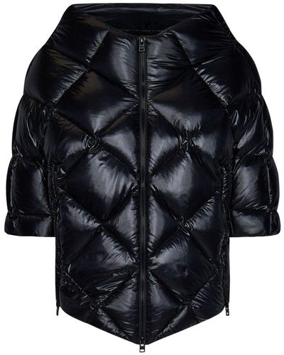 Herno Quilted Zipped Coat - Black