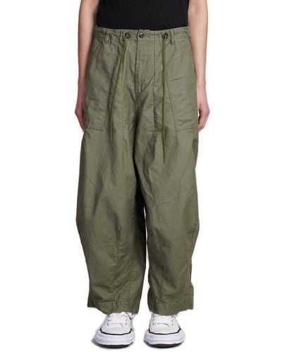 Needles Loose Fit Drawstring Trousers - Green