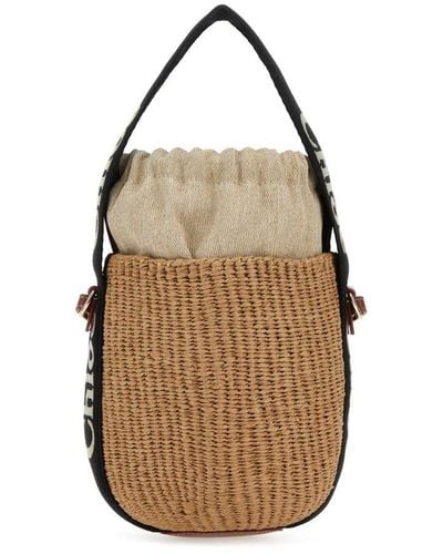 Chloé Woody Drawstring Small Basket Bag - Natural