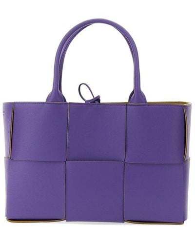 Bottega Veneta Nappa Leather Small Arco Tote Bag - Purple