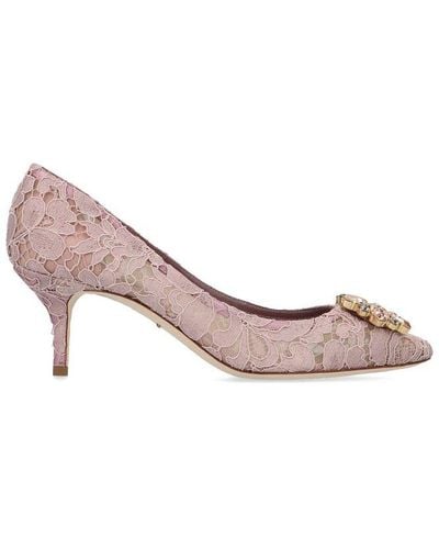 Dolce & Gabbana Taormina Lace Court Shoes - Pink