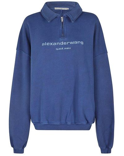 Alexander Wang Sweatshirt With Logo - Blue