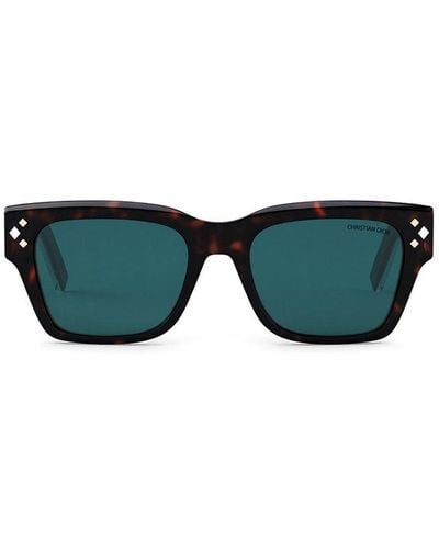 Dior Rectangular Frame Sunglasses - Green