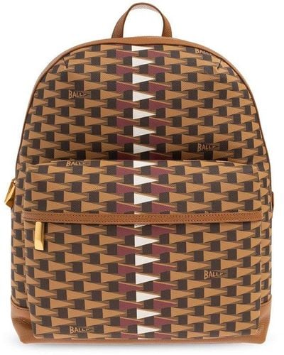 Bally Backpack With Logo, - Brown