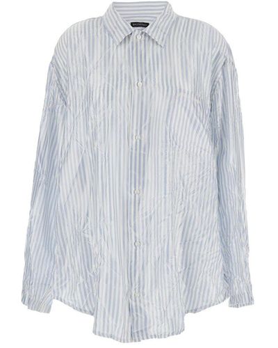 Balenciaga Stripe Long-sleeved Shirt - White