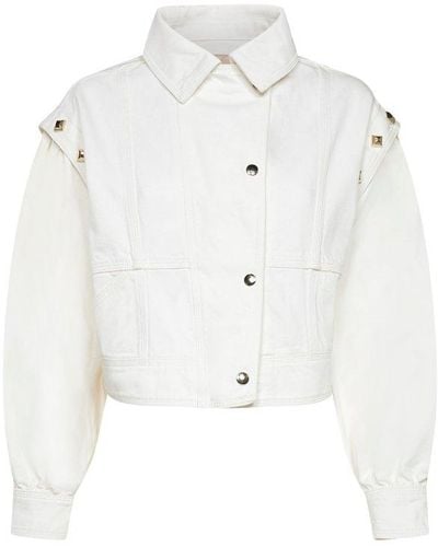 Twin Set Studded Cropped Button-up Jacket - White