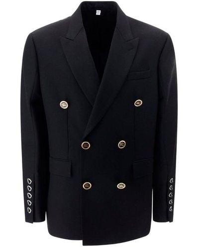 Burberry Double-breasted Tailored Blazer - Blue