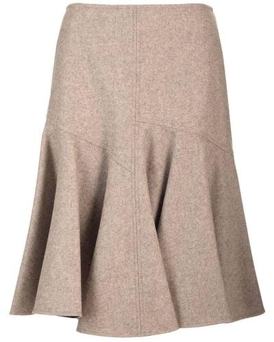 Bottega Veneta Wool Flannel Skirt - Grey