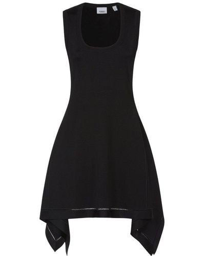 Burberry Draped-hem Sleeveless Dress - Black