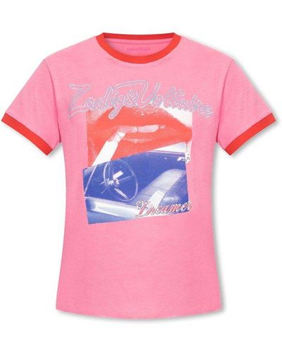 Zadig & Voltaire 'zoe' Printed T-shirt - Pink