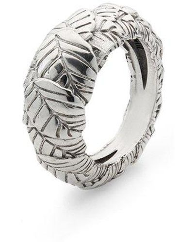 Emanuele Bicocchi Oversized Leaves Ring - Metallic