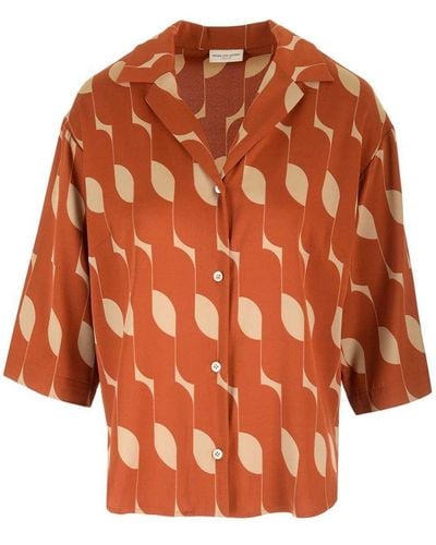 Dries Van Noten Pattern-printed Short-sleeved Shirt - Orange