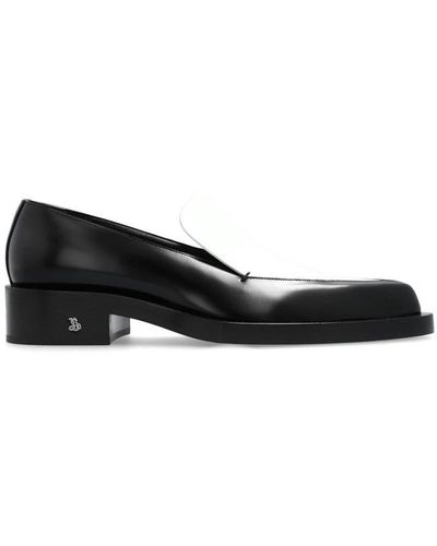 Jil Sander Two-tone Pointed-toe Loafers - Black