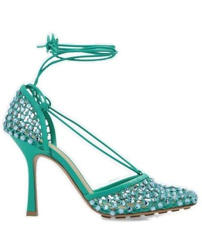 Bottega Veneta Sparkle Stretch Sandals - Green