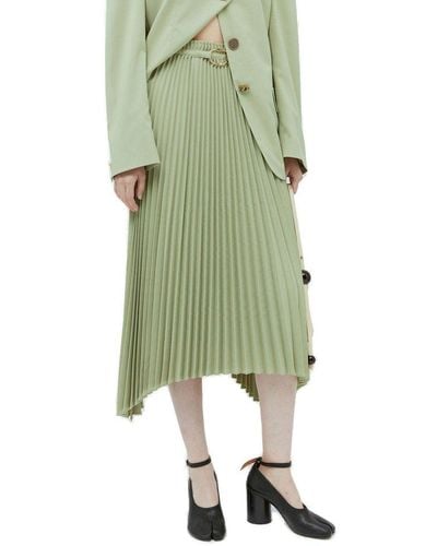 Rejina Pyo Dilan High-waist Pleated Midi Skirt - Green