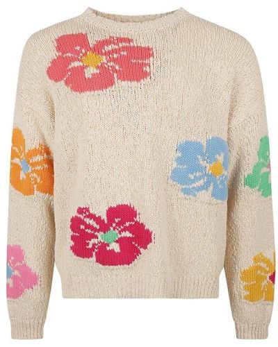 DSquared² Flower Intarsia Knitted Crewneck Sweater - Pink
