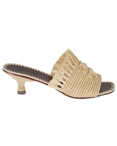 Tory Burch Eleanor Double T Sandals - Natural