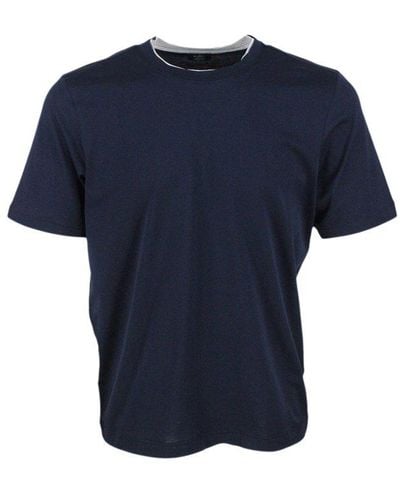 Barba Napoli Short-sleeved Crewneck T-shirt - Blue