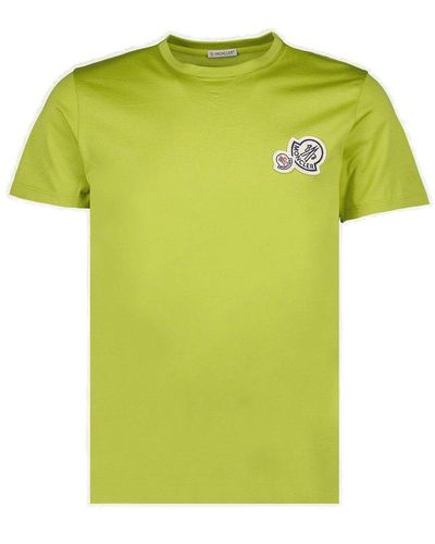 Moncler Double Logo Patch Crewneck T-shirt - Green