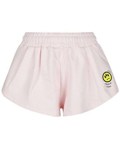 Barrow Logo Printed Pleated Shorts - Pink