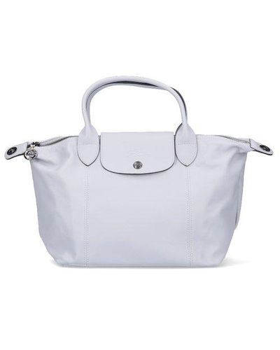Longchamp Le Pliage Cuir Top Handle Bag - Gray