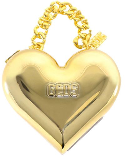 Gcds Heart Shaped Clutch Bag - Metallic