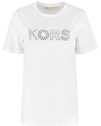 MICHAEL Michael Kors Studded Logo Cotton T-shirt - White