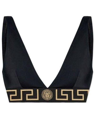 Versace Greca-border Swimsuit Top - Black