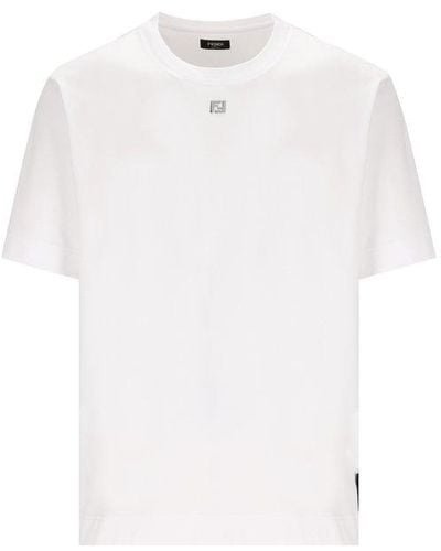 Fendi Ff Plaque Crewneck T-shirt - White