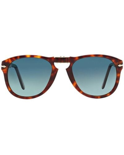 Persol 714 Round Frame Sunglasses - Brown