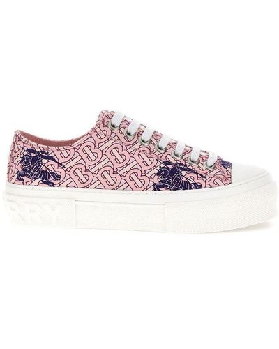 Burberry Cotton Ekd Sneakers - Pink