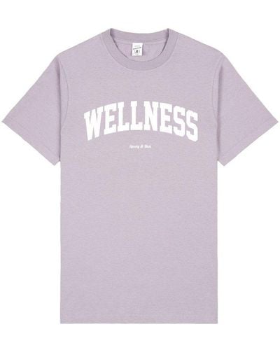Sporty & Rich Wellness Logo Printed Crewneck T-shirt - Purple