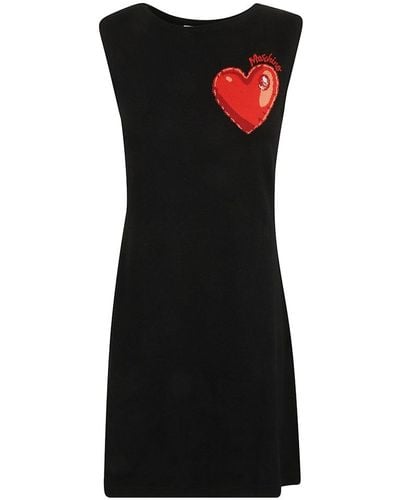 Moschino Inflatable Heart Sleeveless Dress - Black
