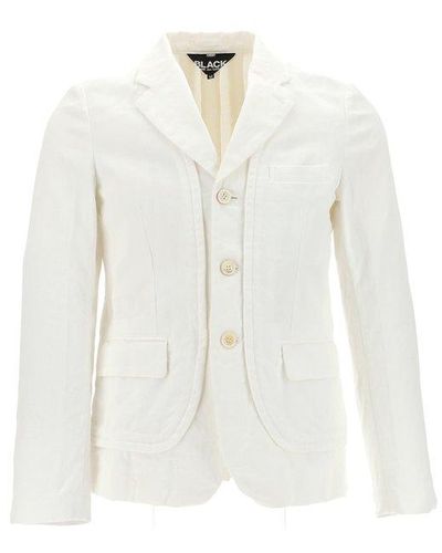 COMME DES GARÇON BLACK Long-sleeved Tailored Blazer - White