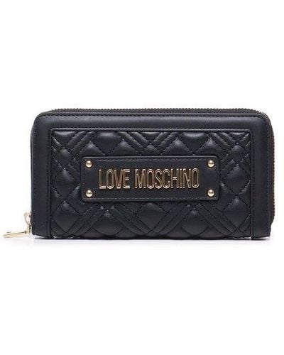Love Moschino Quilted Zip Around Wallet - Black