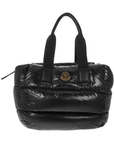 Moncler Logo Patch Padded Top Handle Bag - Black