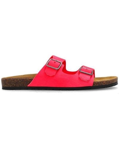 Saint Laurent Jimmy Double-strap Slip-on Sandals - Red