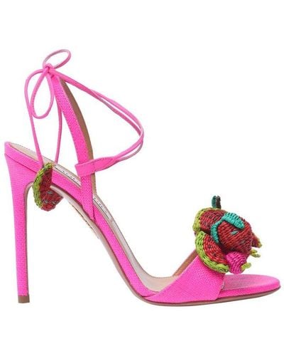 Aquazzura Strawberry Punch Ankle Strap Sandals - Pink