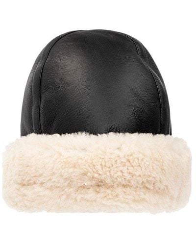 Totême Leather Hat, - Black