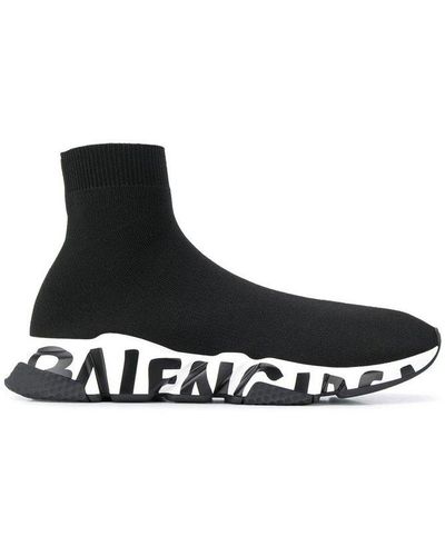 Balenciaga Speed Graffiti Sock Trainer - Black