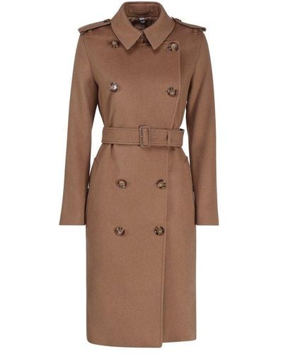 Burberry Kensington Trench Coat In Cashmere - Brown